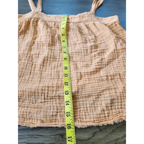 Michael Stars Tamara Crinkle Gazue Tank Top in Orange | Size XS - Picture 4 of 7